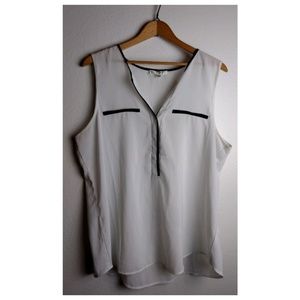 White  Sleeveless Blouse